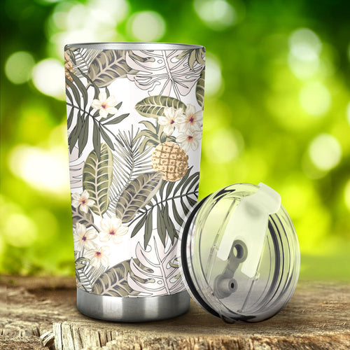 Pineapple Leave flower Pattern Tumbler