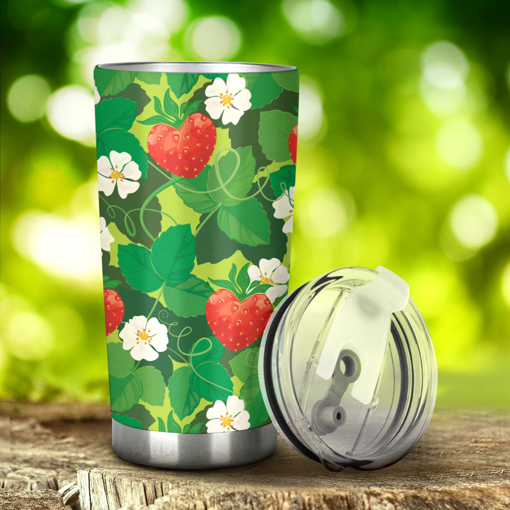 Strawberry Leaves Pattern Tumbler