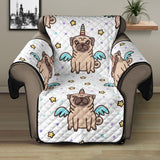 Unicorn Pug Pattern Recliner Cover Protector
