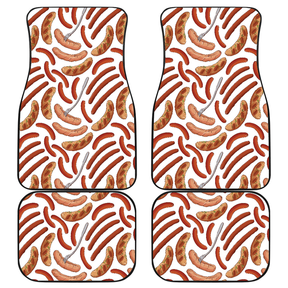 Sausage Pattern Print Design 05 Front and Back Car Mats