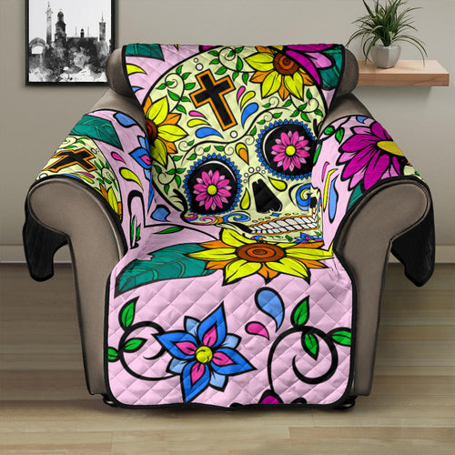 Colorful Suger Skull Pattern Recliner Cover Protector