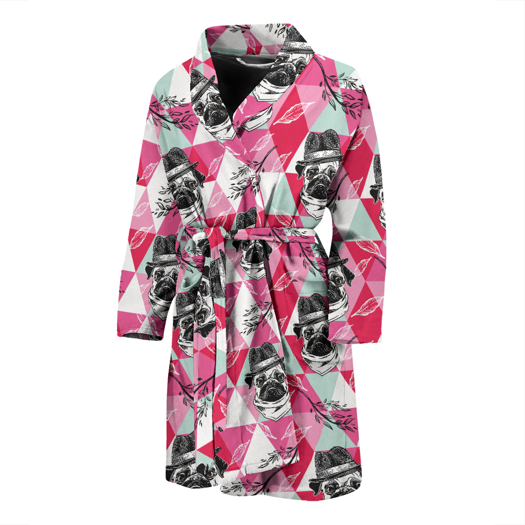 Pug Pattern Men Bathrobe