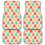 Ladybug Pattern Print Design 02 Front and Back Car Mats