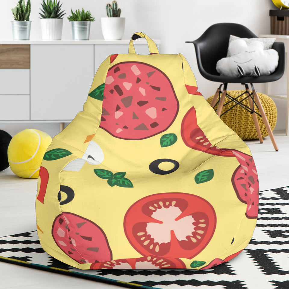 Pizza Tomato Salami Texture Pattern Bean Bag Cover