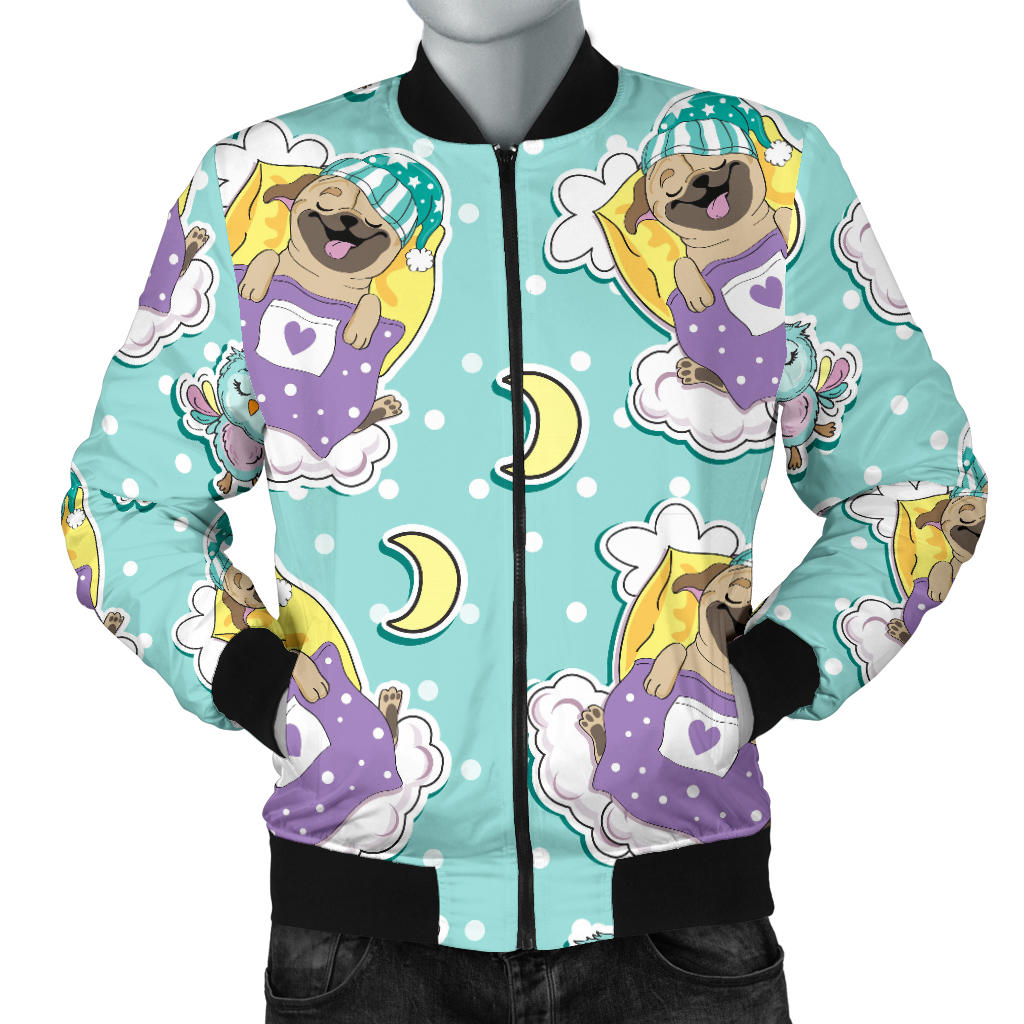 Pug Sweet Dream Pattern Men Bomber Jacket