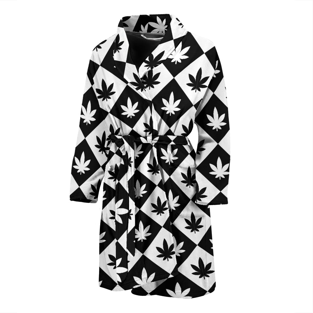 Canabis Marijuana Weed Pattern Print Design 05 Men Bathrobe