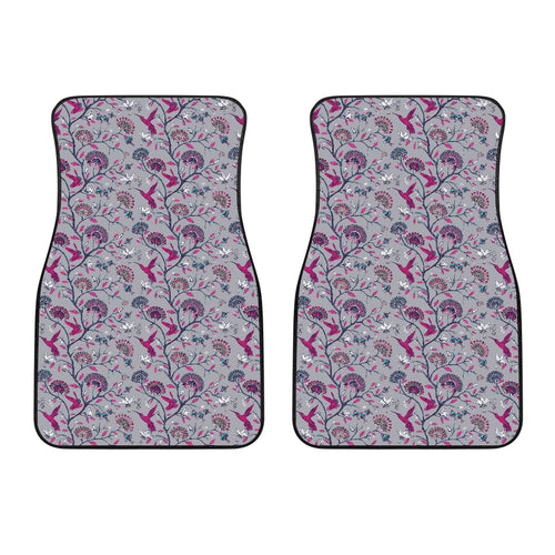 Hummingbird Pattern Print Design 04 Front Car Mats