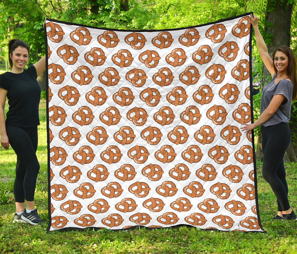 Pretzels Pattern Print Design 05 Premium Quilt