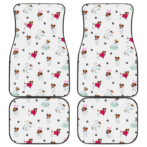 Jack Russel Pattern Print Design 03 Front and Back Car Mats