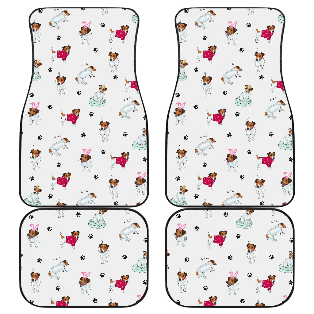 Jack Russel Pattern Print Design 03 Front and Back Car Mats