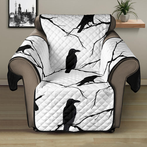 Crow Pattern Background Recliner Cover Protector