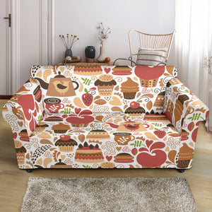 Hand Drawn Cake Pattern Loveseat Couch Slipcover