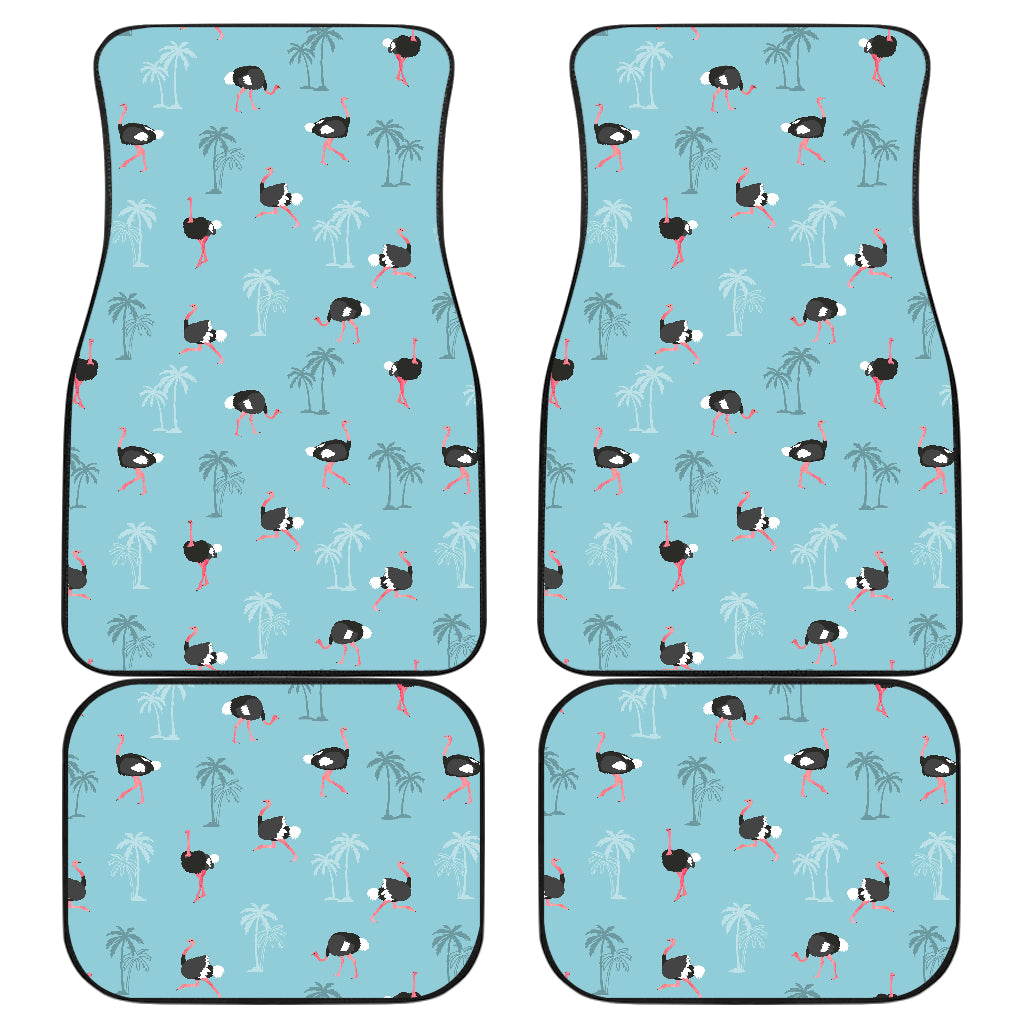 Ostrich Pattern Print Design 05 Front and Back Car Mats