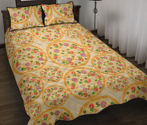 Pizza Theme Pattern Quilt Bed Set