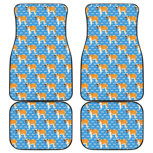 English Bulldog Pattern Print Design 04 Front and Back Car Mats