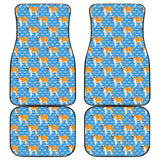 English Bulldog Pattern Print Design 04 Front and Back Car Mats