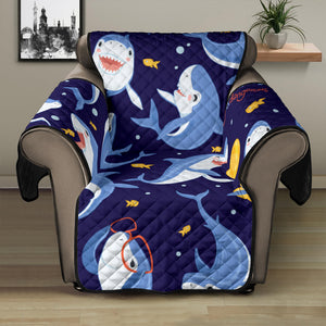 Shark Funny Pattern Recliner Cover Protector