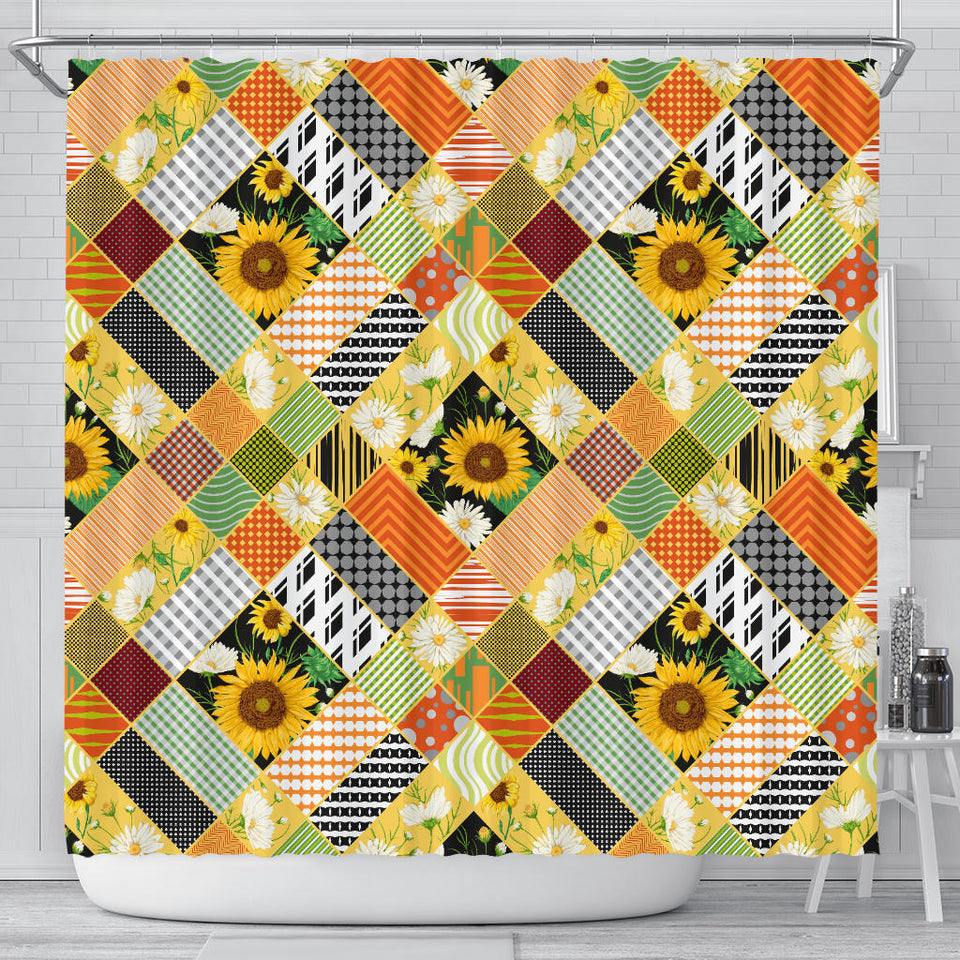 Sunflower Pattern Shower Curtain Fulfilled In US
