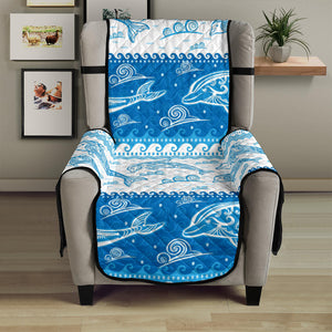 Dolphin Tribal Pattern Ethnic Motifs Chair Cover Protector