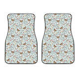 Teddy Bear Pattern Print Design 02 Front Car Mats