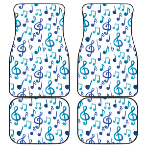 Music Notes Pattern Print Design 03 Front and Back Car Mats