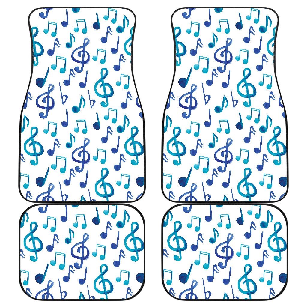 Music Notes Pattern Print Design 03 Front and Back Car Mats