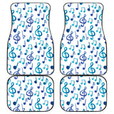 Music Notes Pattern Print Design 03 Front and Back Car Mats