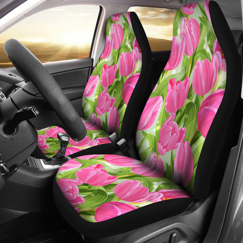 Pink Tulip Pattern Universal Fit Car Seat Covers