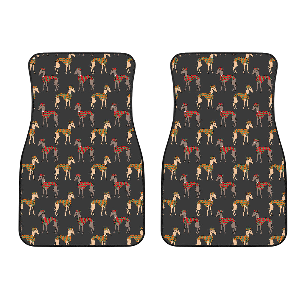 Greyhound Pattern Print Design 01 Front Car Mats