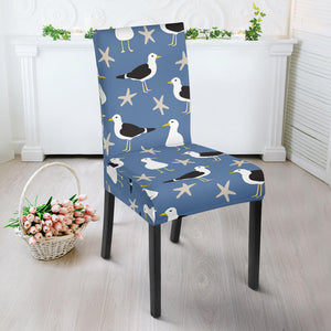 Seagull Pattern Print Design 01 Dining Chair Slipcover