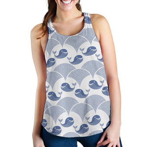 Whale Pattern Women Racerback Tank Top