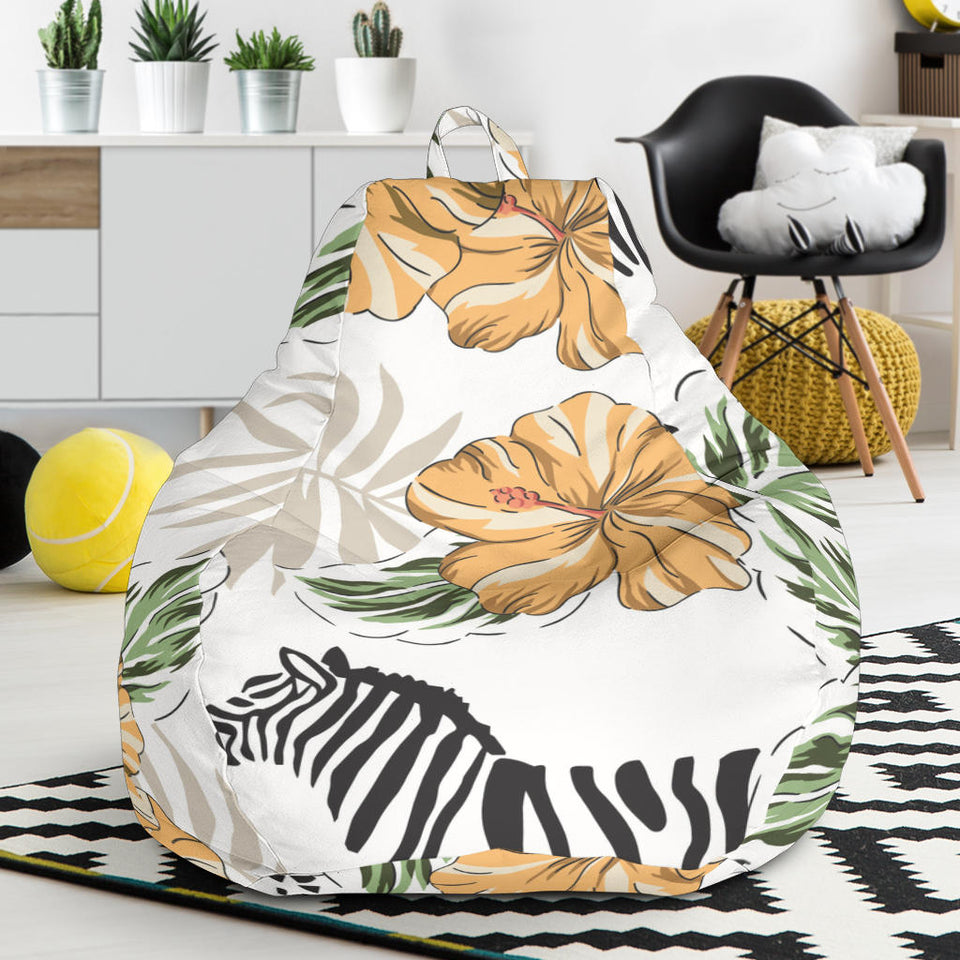 Zebra Hibiscus Pattern Bean Bag Cover