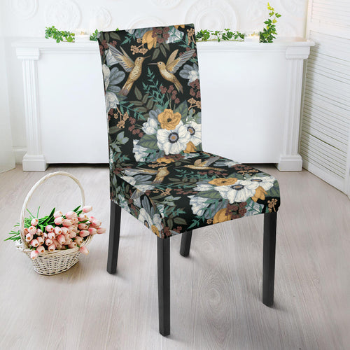 Hummingbird Pattern Print Design 05 Dining Chair Slipcover