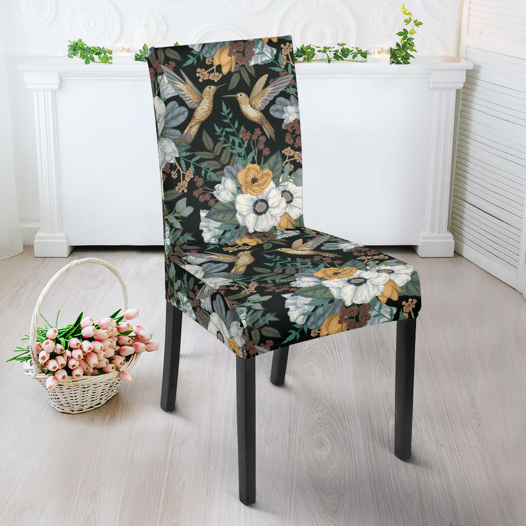 Hummingbird Pattern Print Design 05 Dining Chair Slipcover