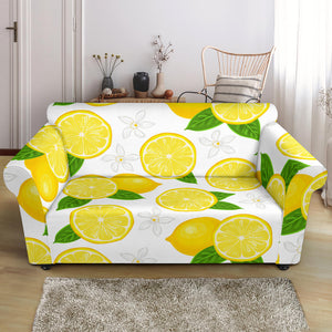 Lemon Flower Pattern Loveseat Couch Slipcover