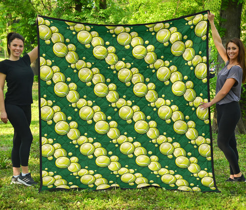 Tennis Pattern Print Design 04 Premium Quilt