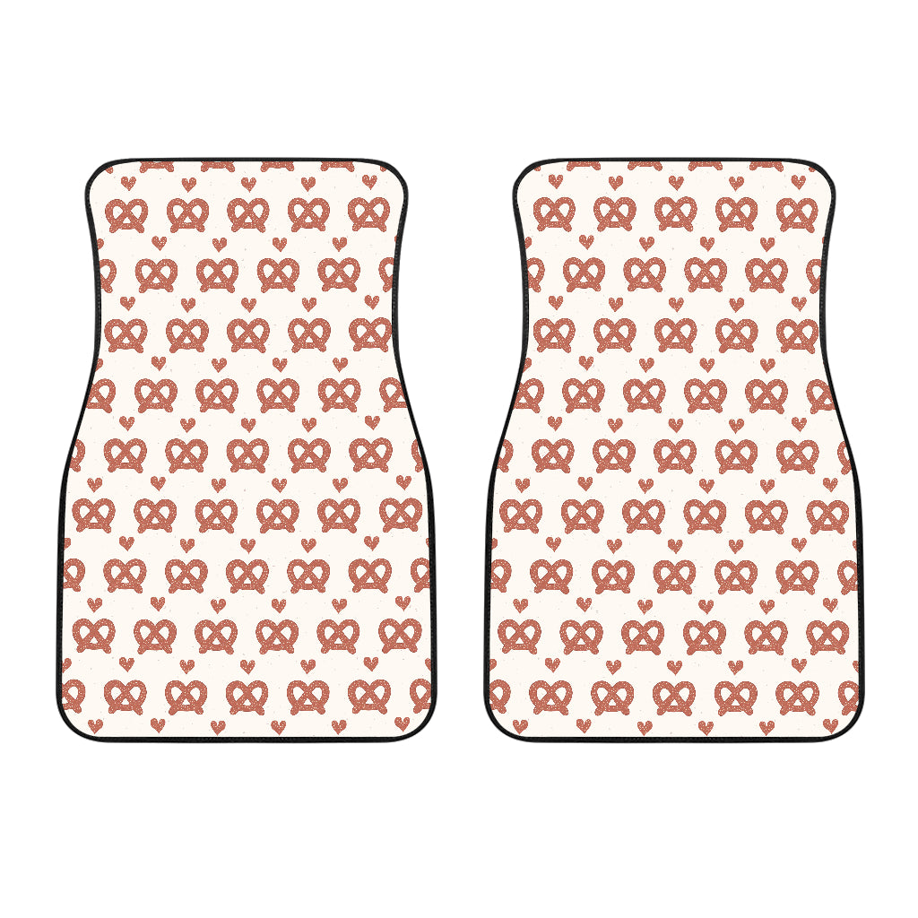 Pretzels Pattern Print Design 01 Front Car Mats