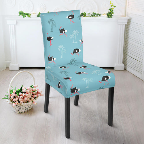 Ostrich Pattern Print Design 05 Dining Chair Slipcover