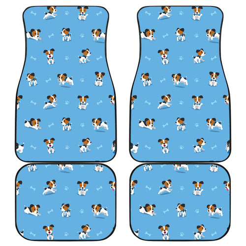 Jack Russel Pattern Print Design 04 Front and Back Car Mats