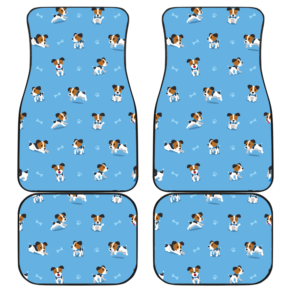 Jack Russel Pattern Print Design 04 Front and Back Car Mats