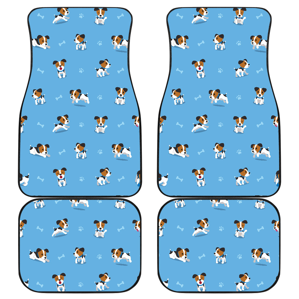 Jack Russel Pattern Print Design 04 Front and Back Car Mats