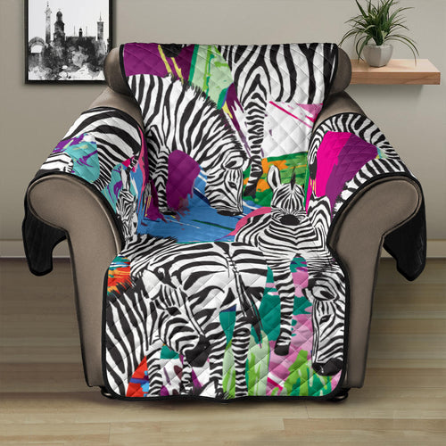 Zebra Colorful Pattern Recliner Cover Protector