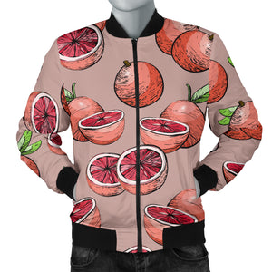 Grapefruit Pattern Background Men Bomber Jacket