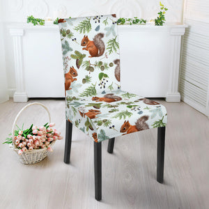 Squirrel Pattern Print Design 02 Dining Chair Slipcover