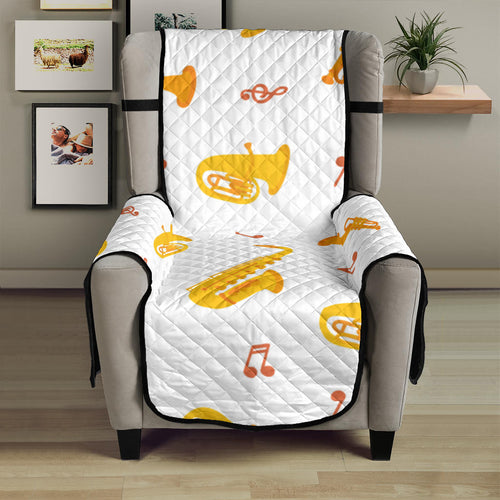 Saxophone Pattern Theme Chair Cover Protector