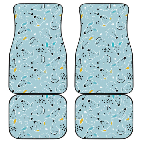 Greyhound Pattern Print Design 03 Front and Back Car Mats