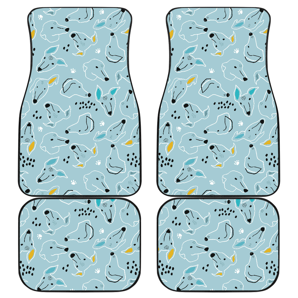 Greyhound Pattern Print Design 03 Front and Back Car Mats