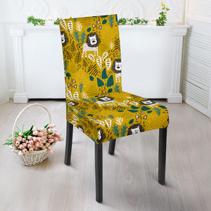 Lion Pattern Print Design 01 Dining Chair Slipcover