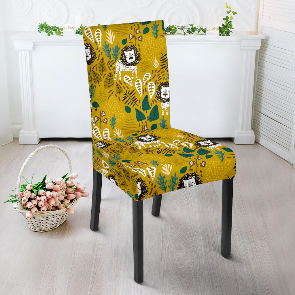 Lion Pattern Print Design 01 Dining Chair Slipcover