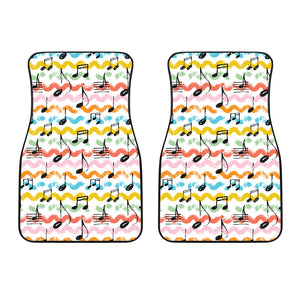 Music Notes Pattern Print Design 01 Front Car Mats